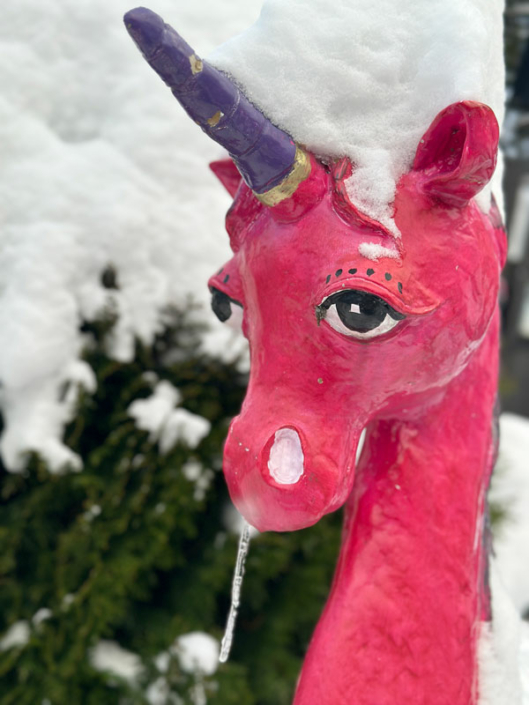 Unser Hüttenmaskottchen, das Einhorn „Horny“