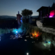 Romantischer Abend am Teich in der Steiermark